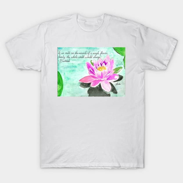 Lotus Flower Buddah Quote T-Shirt by ArtbyMinda